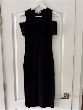 Michael Stars Black Cold-Shoulder Midi Dress